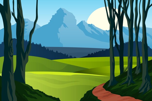 Natural landscape background for video conferencing