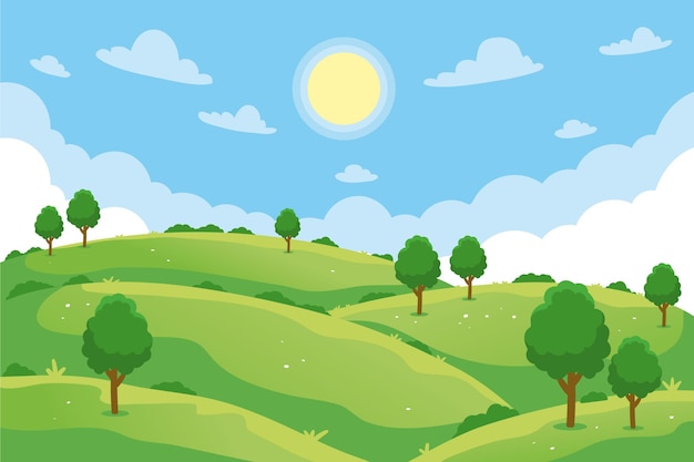 Free vector natural landscape - background for video conferencing