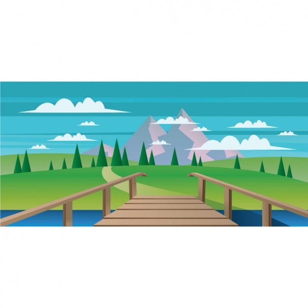 Free vector natural landscape background