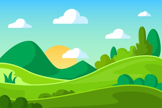 Free vector natural landscape wallpaper style