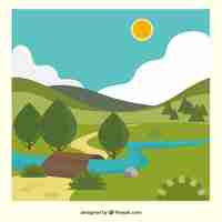 Free vector natural landscape