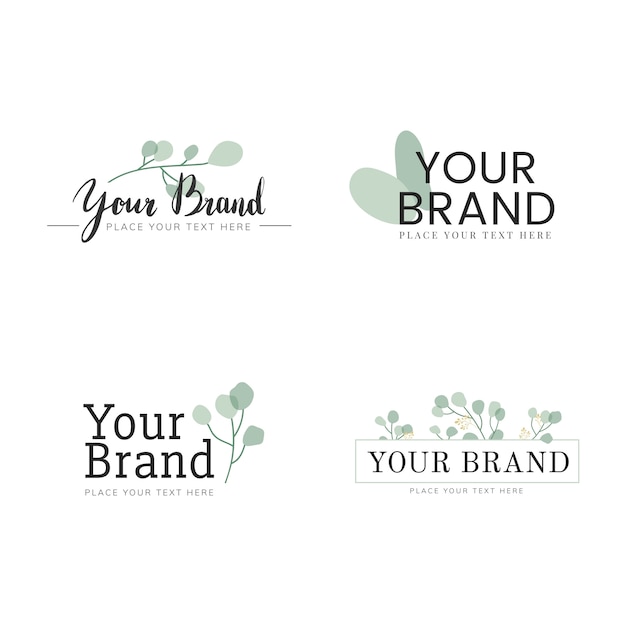 Natural logo design set