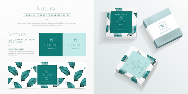 Natural logo and packaging design template. mockup soap package in minimalist design.