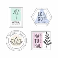 Free vector natural minimal style business logo collection