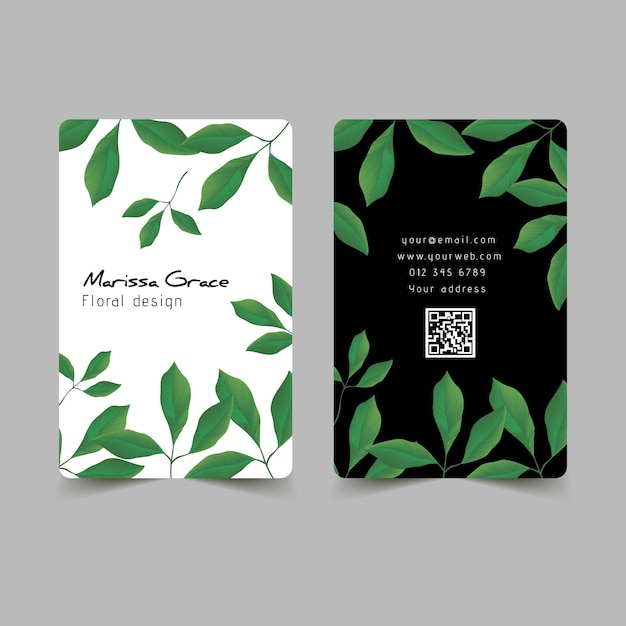 Natural motifs for business card theme