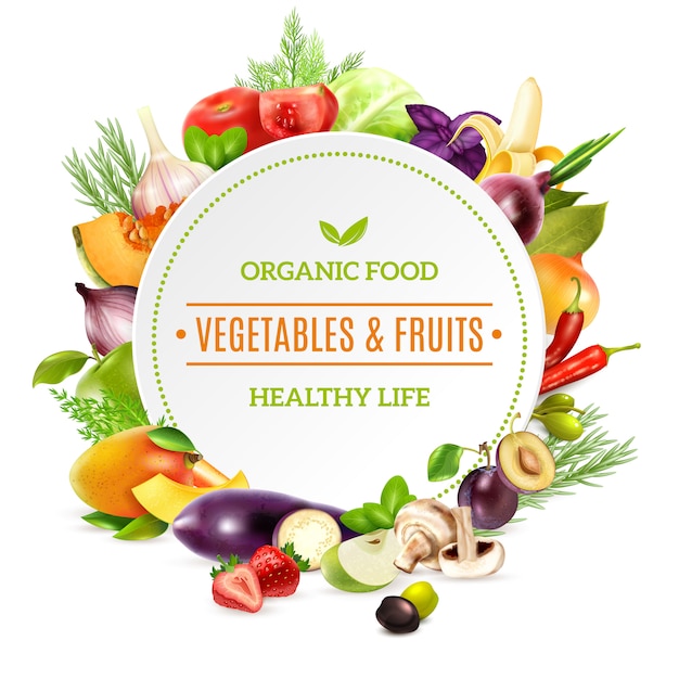 Free vector natural organic food background