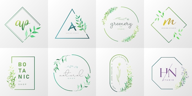 Free vector natural and organic logo collection for branding, corporate identity, packaging and business card.