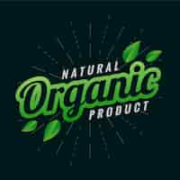 Free vector natural organic product label design with leaves