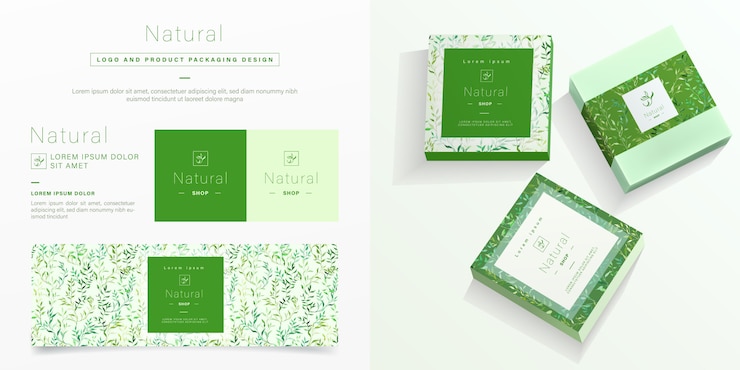 Free Vector natural packaging template.