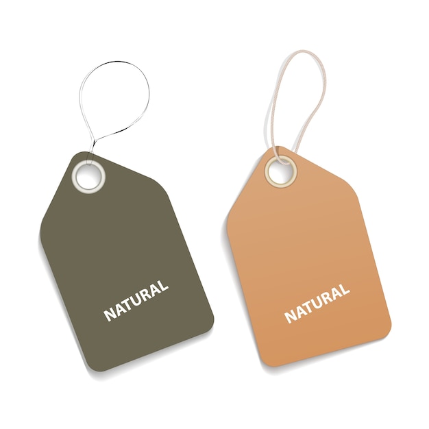 Natural price tags isolated