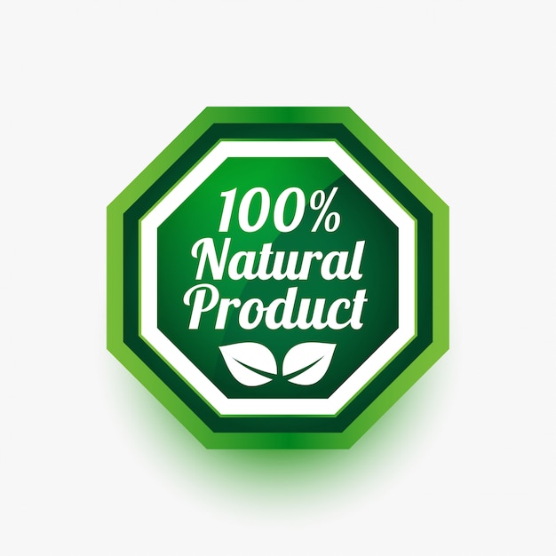 Free vector natural product green label or sticker