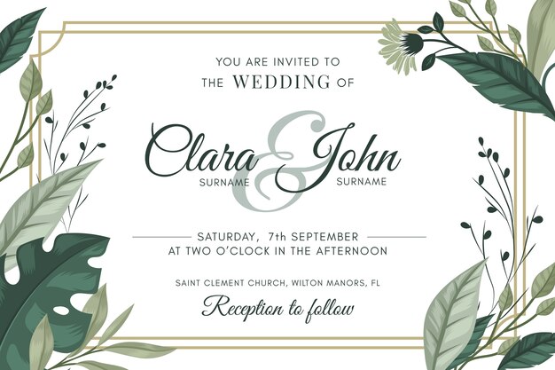 Natural save the date wedding invitation