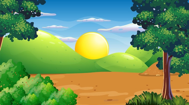 Free vector a natural scene landscape