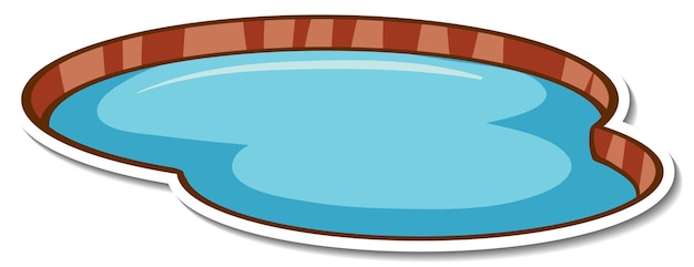 Free vector a natural small pond sticker isolated