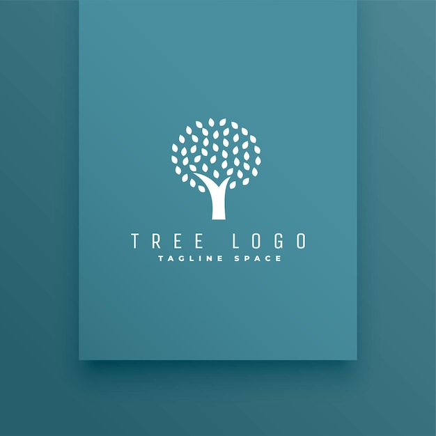 無料ベクター 自然の木のロゴのアイコンテンプレートとタグラインのスペース