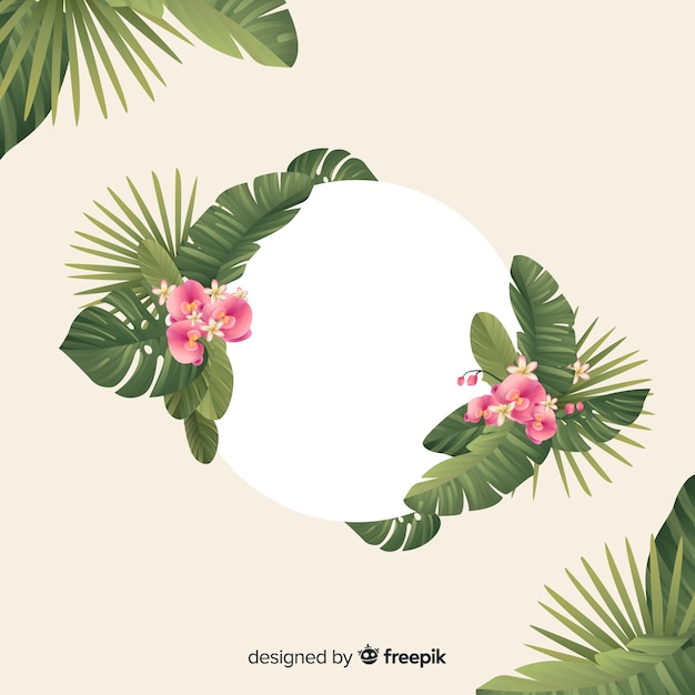 Natural tropical background with leaves