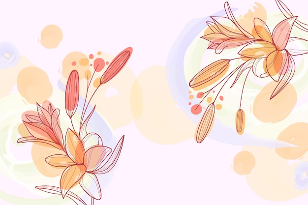 Natural watercolor flowers background