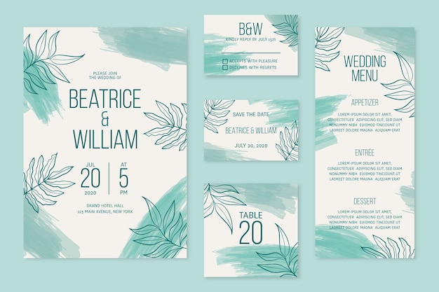 Natural wedding stationery