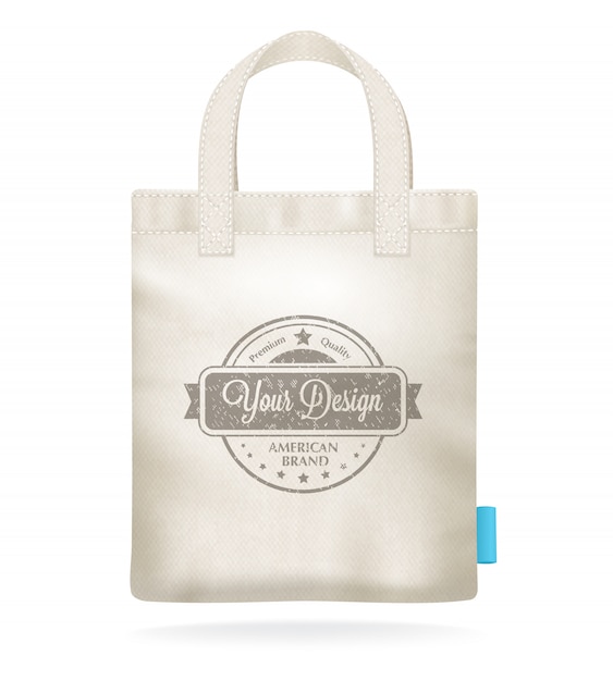 Natural white canvas mock up shopping bag template