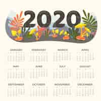 Free vector nature 2020 calendar template