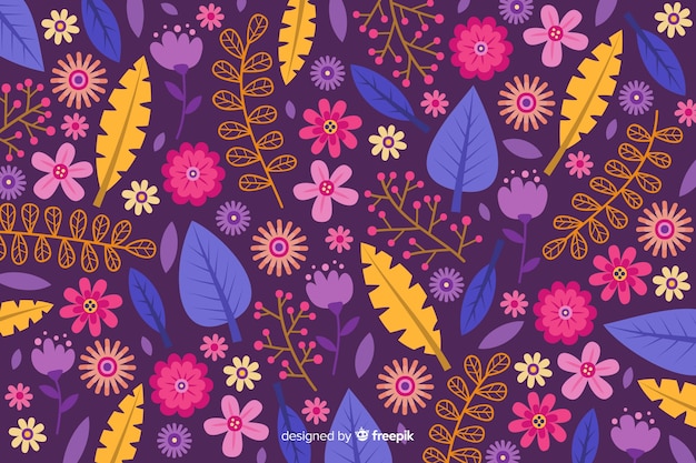 Free vector nature background of colorful flowers