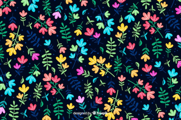 Free vector nature background of colorful flowers