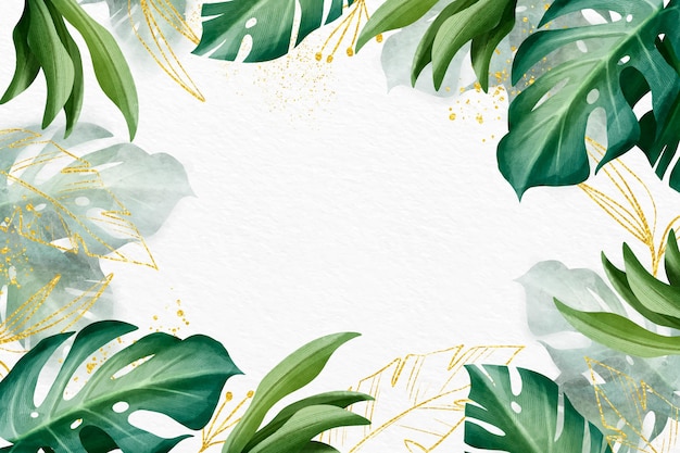 Free vector nature background design with golden foil