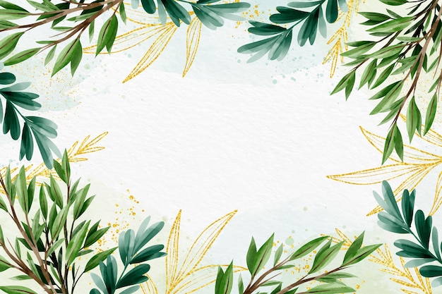 Nature background style with golden foil