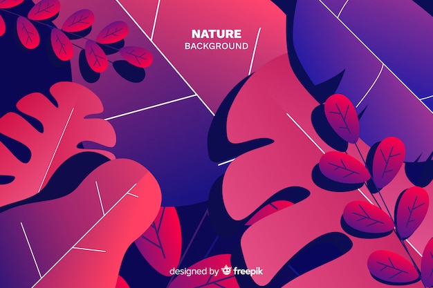 Free vector nature background with colorful leaves