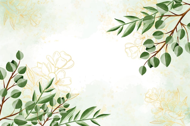 Free vector nature background with golden foil