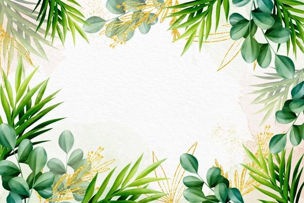 Nature background with golden foil