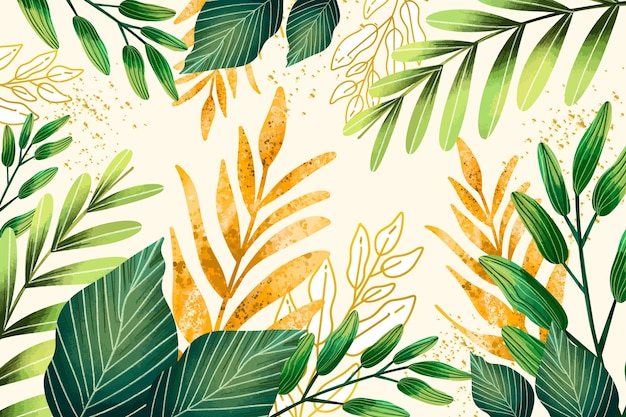 Free vector nature background with golden foil