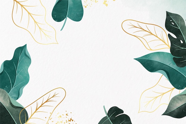 Free vector nature background with golden foil