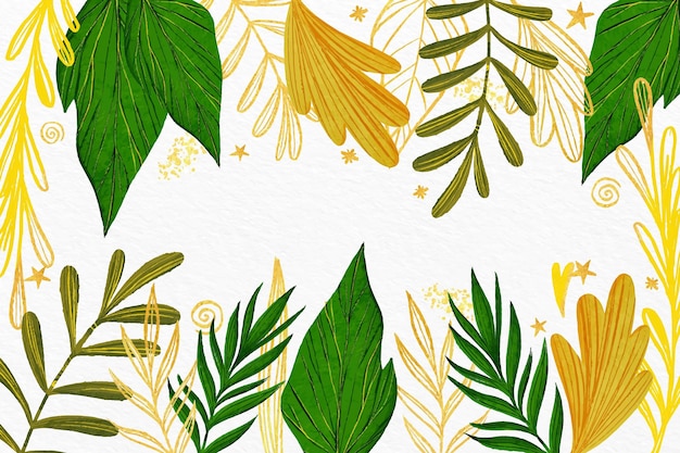 Nature background with golden foil