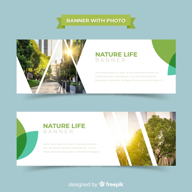 Free vector nature banners with images