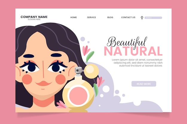 Nature cosmetics landing page template