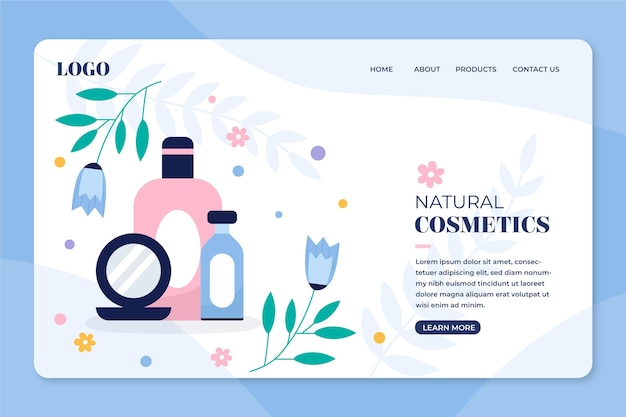 Nature cosmetics landing page template