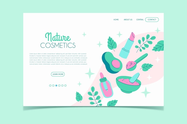 Nature cosmetics landing page template