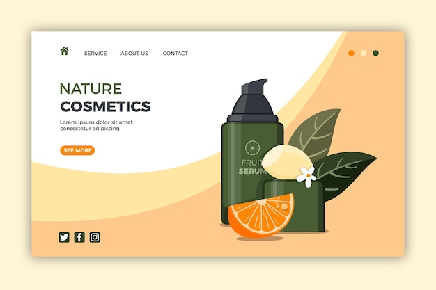 Nature cosmetics landing page template