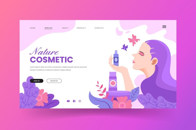 Nature cosmetics landing page