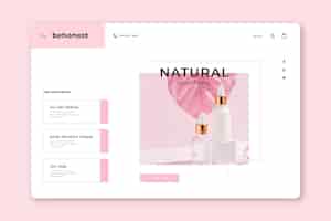 Free vector nature cosmetics landing page