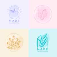 Free vector nature cosmetics logo collection