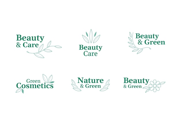 Nature cosmetics logo collection