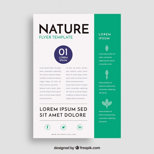 Free vector nature flyer template with flat design