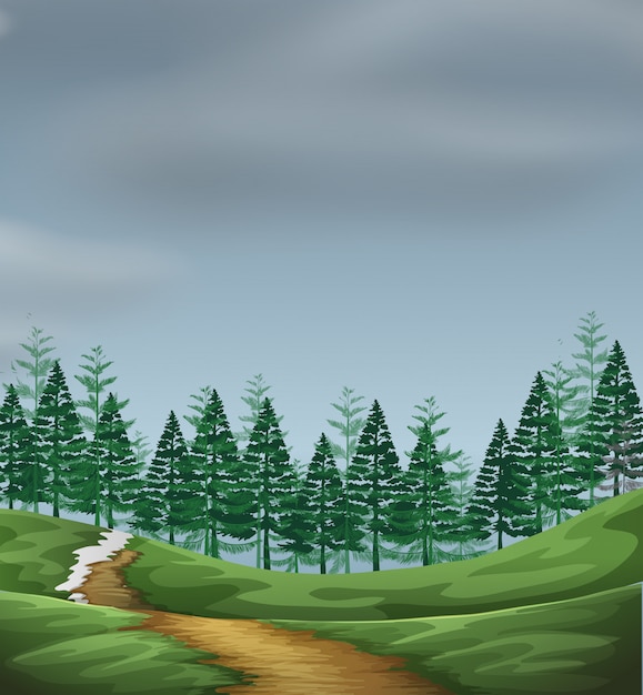 Free vector a nature green landscape