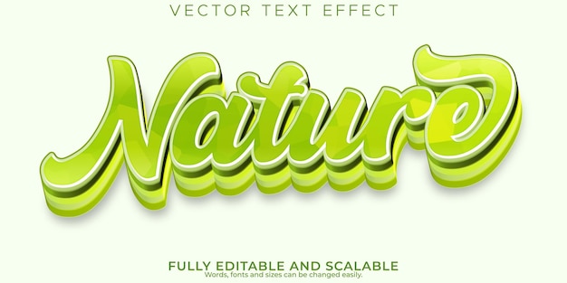 Nature green text effect editable natural and fruit text style