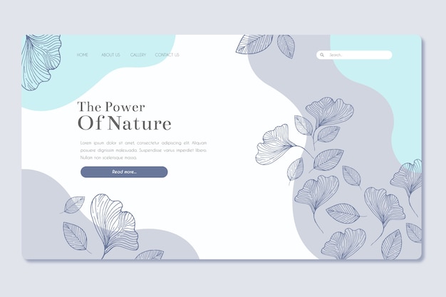 Free vector nature hand drawn landing page template