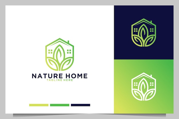 자연 집 부동산 로고 디자인