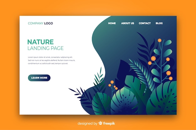 Nature landing page flat design