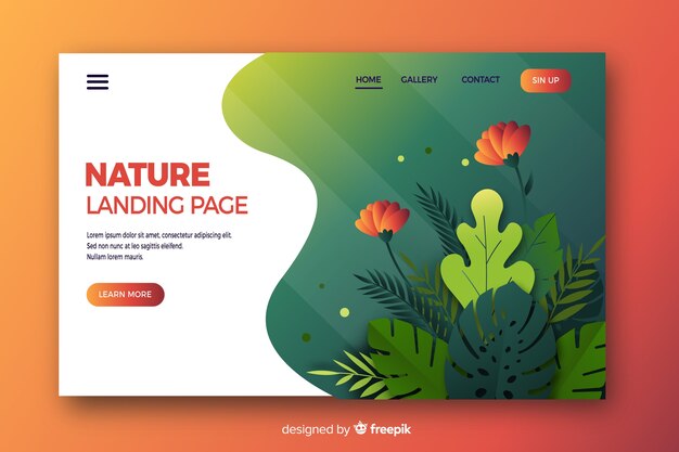 자연 방문 페이지 평면 디자인